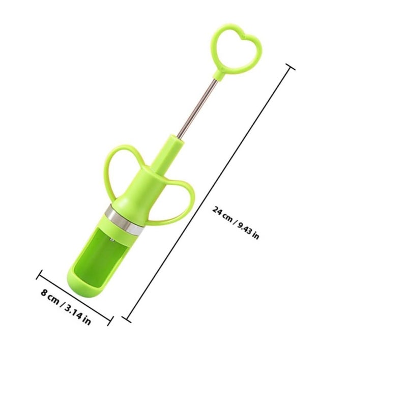 2pcs Green Heart Shaped Multifunctional Cherry Pitter Tool with Long Handle - Image 3