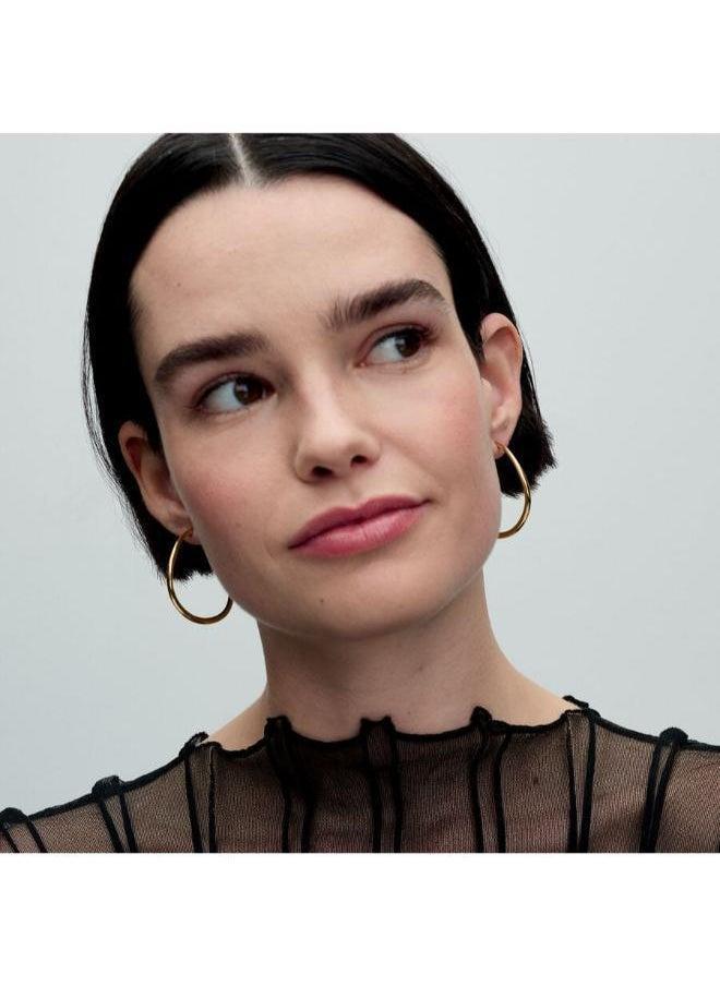 باندورا أقراط دائرية مطلية بالذهب عيار 14 قيراط - Image 3