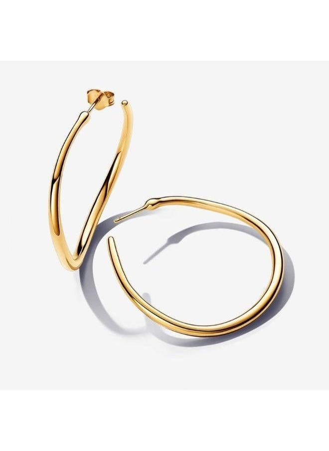 PANDORA 14K Gold-Plated Hoop Earrings  - Image 1
