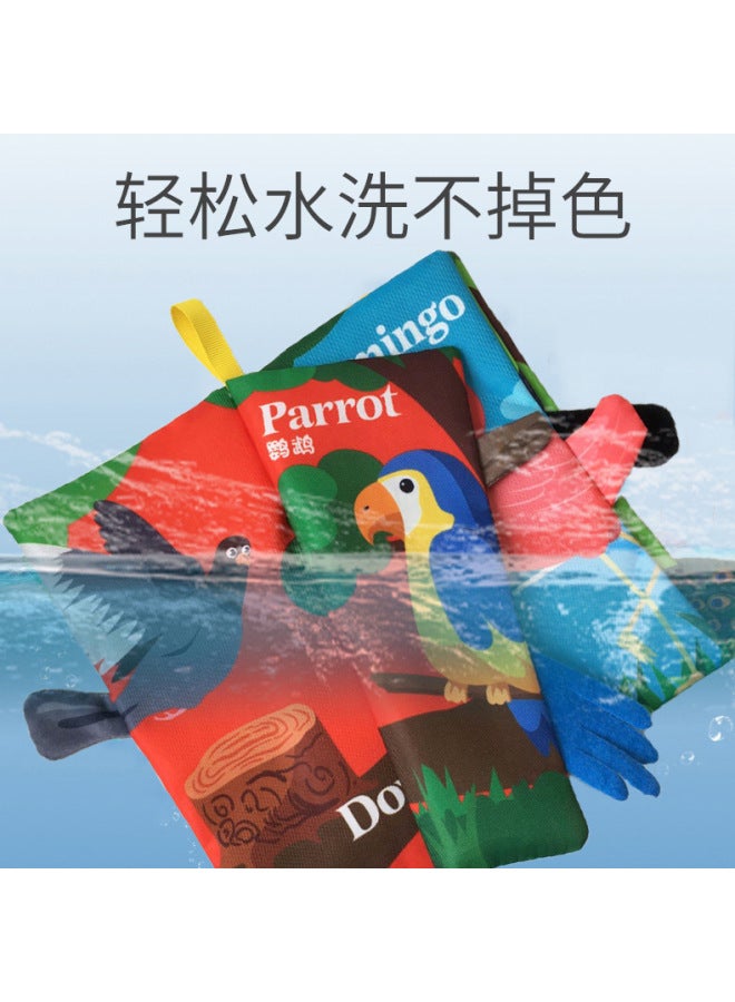 Baby Brain Development Cartoon Cloth Book Baby Tear Not To Rupture Early Teaching Ring Paper Animal Tail Cloth Book Toy - Image 3