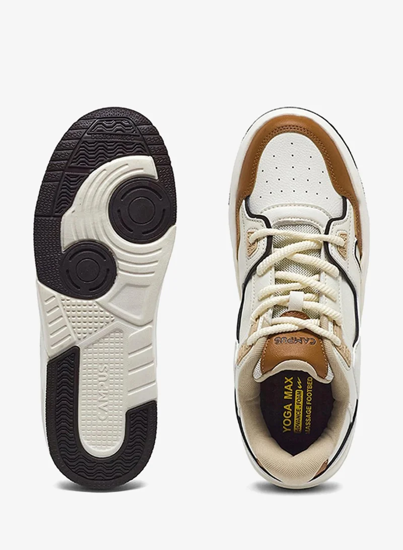 Campus Off White/Brown Men Sync Bubble Yoga Max Lace-Up Sneakers-Off White for Men | Best Price UAE