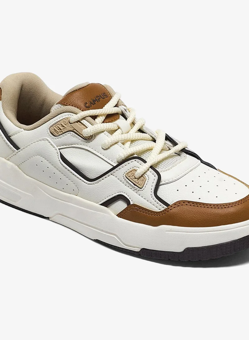 Campus Off White/Brown Men Sync Bubble Yoga Max Lace-Up Sneakers-Off White for Men | Best Price UAE