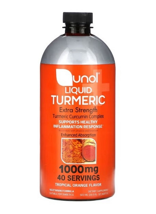Qunol Liquid Turmeric Extra Strength Tropical Orange 1000 mg 20.3 fl oz 600 ml  - Image 1