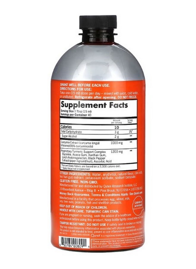 Qunol Liquid Turmeric Extra Strength Tropical Orange 1000 mg 20.3 fl oz 600 ml  - Image 2