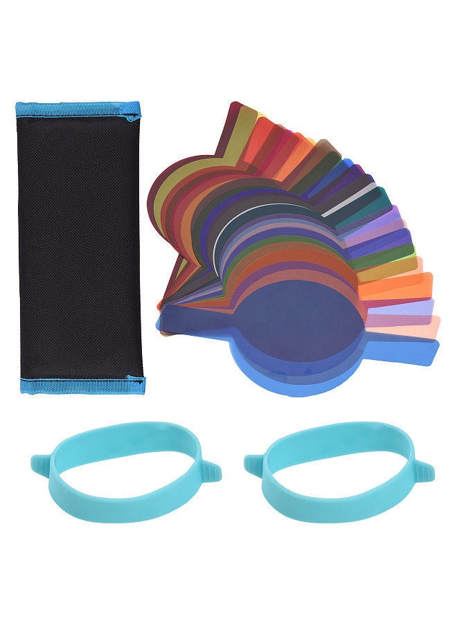 24pcs Round Head Camera Flash Gels Lighting Filters Color Correction Filter Kit for Godox V1 Series Speedlight H200R Flash Head with Storage Bag  - Image 4