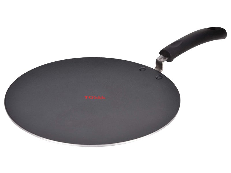 Tosaa Aluminium Non-Stick Concave Tawa, Black, 25cm - Image 2