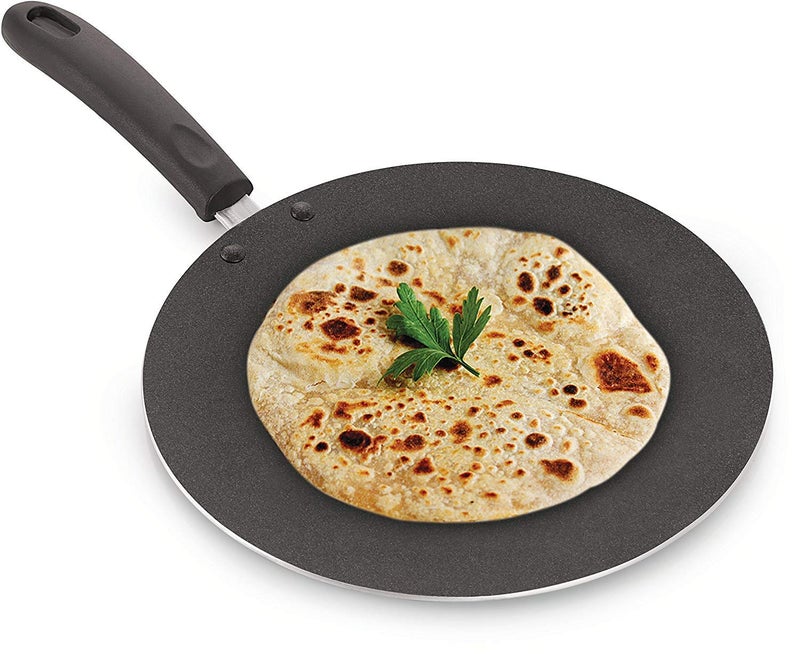 Tosaa Aluminium Non-Stick Concave Tawa, Black, 25cm - Image 5