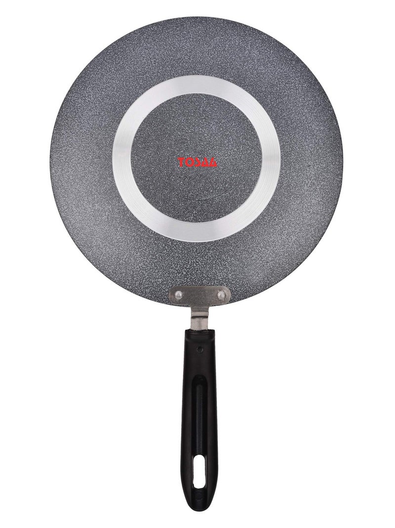 Tosaa Aluminium Non-Stick Concave Tawa, Black, 25cm - Image 3
