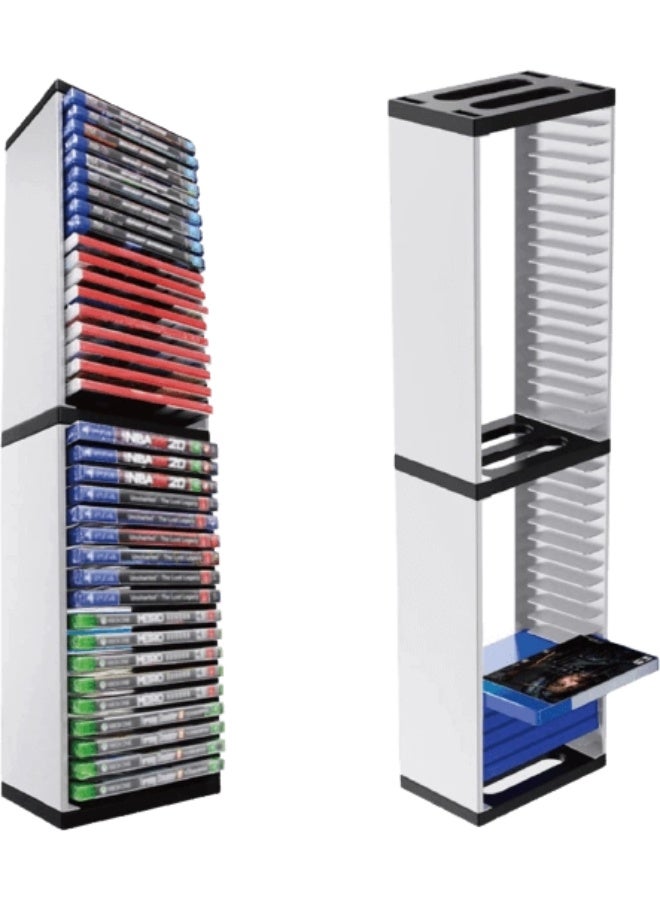 Dobe Vertical Storage Stand for Video Game Cards - White - 36 Slots - Image 1