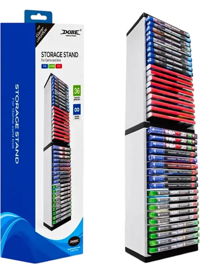 Dobe Vertical Storage Stand for Video Game Cards - White - 36 Slots - Image 4
