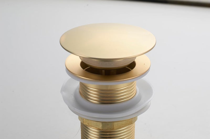 BRIMIX Pop-Up Waste Stainless Steel 304 Wash Basin Drainer G1-1/4'' Push Type Plug Stopper (Brushed Gold) - Image 4