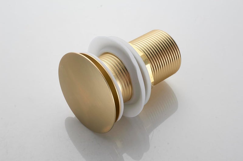 BRIMIX Pop-Up Waste Stainless Steel 304 Wash Basin Drainer G1-1/4'' Push Type Plug Stopper (Brushed Gold) - Image 2