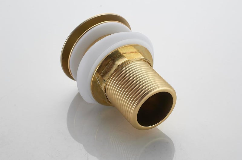 BRIMIX Pop-Up Waste Stainless Steel 304 Wash Basin Drainer G1-1/4'' Push Type Plug Stopper (Brushed Gold) - Image 3