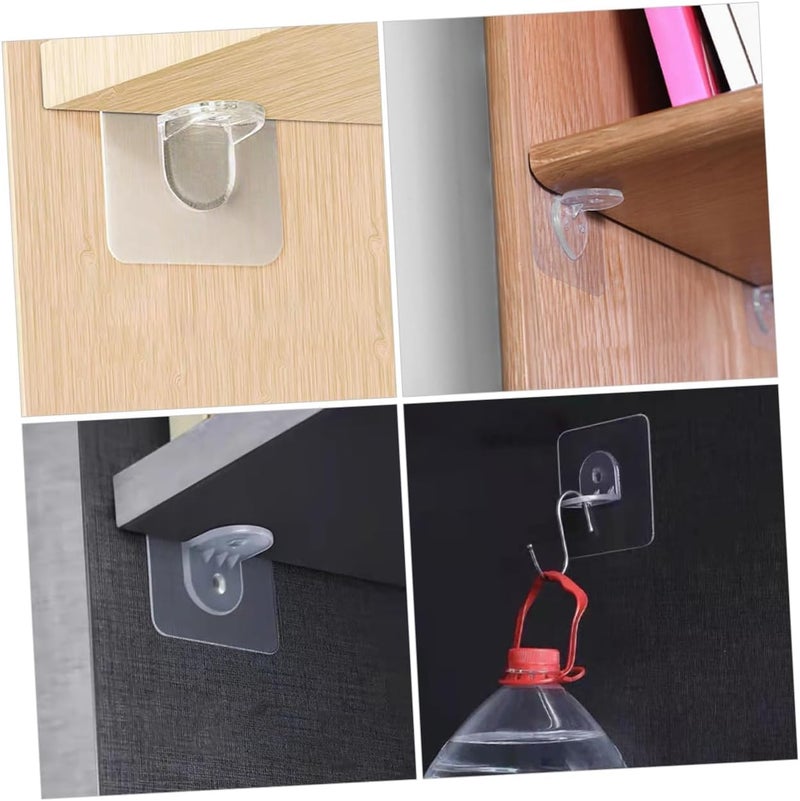 Heavy Duty Adhesive Shelf Corner Brackets 20 Pack No Drill Wall Mount Supports Strong Double Sided Sticky Fixing Clips for Wood Tile Glass Home Storage Organization - Image 4