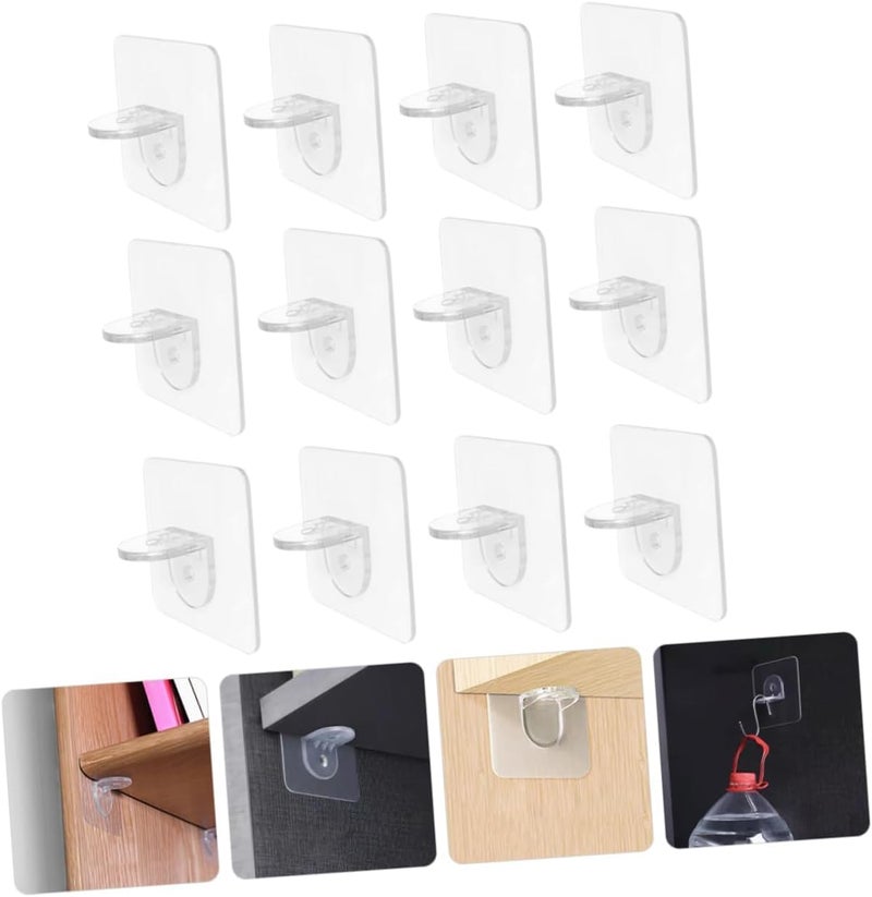 Heavy Duty Adhesive Shelf Corner Brackets 20 Pack No Drill Wall Mount Supports Strong Double Sided Sticky Fixing Clips for Wood Tile Glass Home Storage Organization - Image 5
