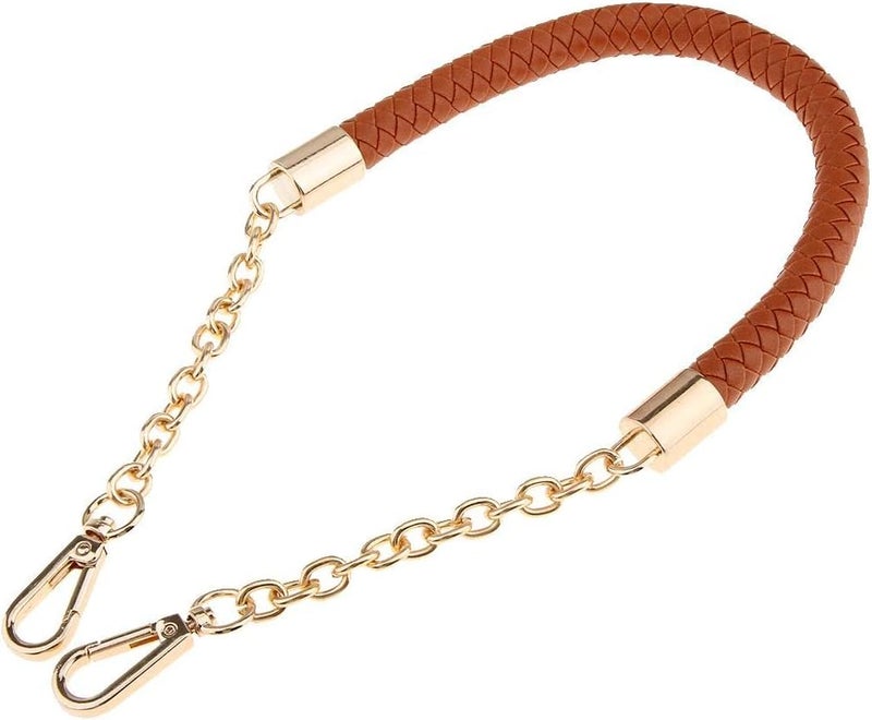 klarako Braided Leather Strap Chain for Handbag Clutch Crossbody Bag, Purse Handle Replacement 60cm  Brown, 60cm - Image 1