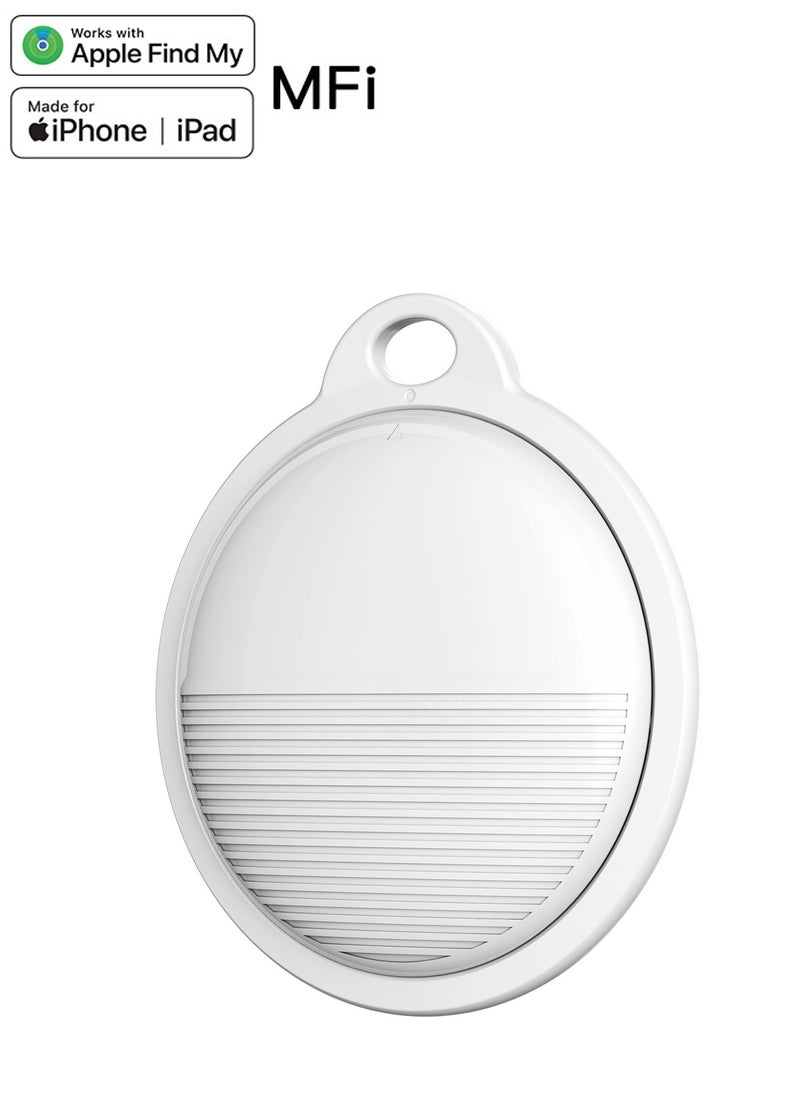Smart Tag (Cheap alternative of Airtag), Works with Apple Find My (iOS Only), Bluetooth Finder, Keys Finder And Item Locator for Child, Elders, Pets, Keys, Bags, Wallets and More. White
