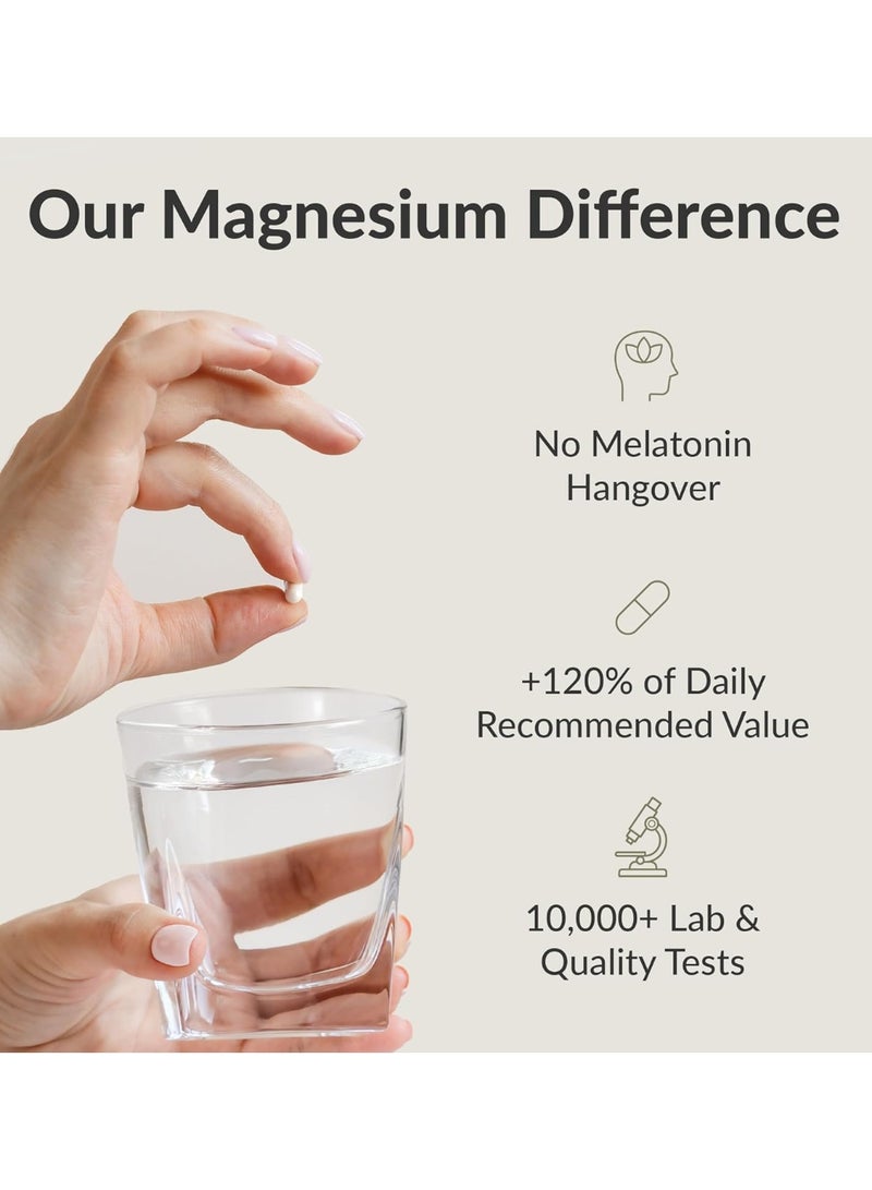 BiOptimizers Magnesium Breakthrough Supplement 4.0-7 Forms of Mg: Glycinate, Malate, Citrate, and More - Natural Support for Sleep and Cognitive Function - 30 Capsules- Calming Vitamins Complex - Image 4