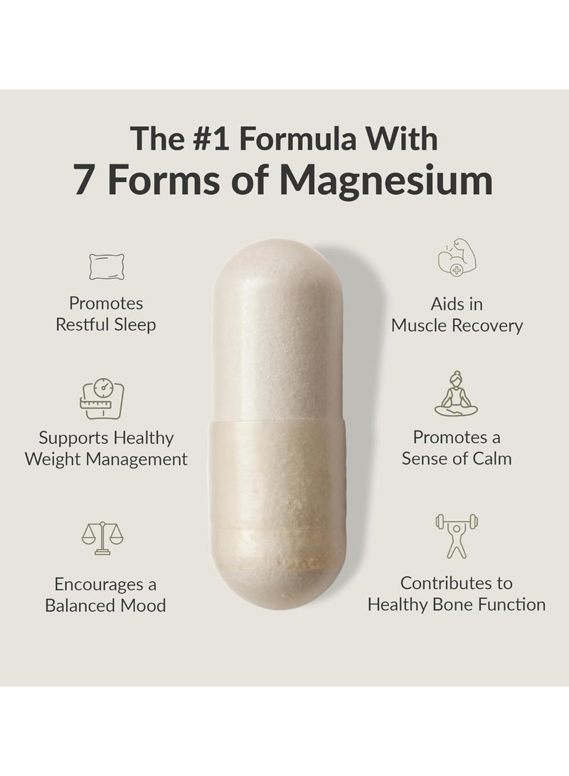 BiOptimizers Magnesium Breakthrough Supplement 4.0-7 Forms of Mg: Glycinate, Malate, Citrate, and More - Natural Support for Sleep and Cognitive Function - 30 Capsules- Calming Vitamins Complex - Image 2