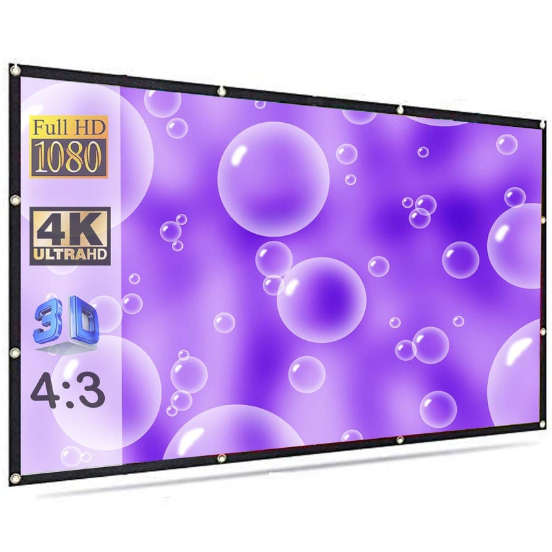 Spline Projector Screen Upgraded 4:3 HD Portable Screen Premium Indoor Outdoor Movie Screen Anti-Crease Projection Screen for Home Theater Office Presentation #11 (150" Inch - 10 ft.(W) x 8 ft. (H)) - Image 1