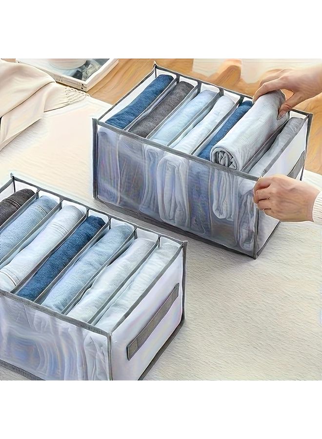Large 9 Grid Gray Bra Organizer Storage Box With Visible Window Handle - Image 1