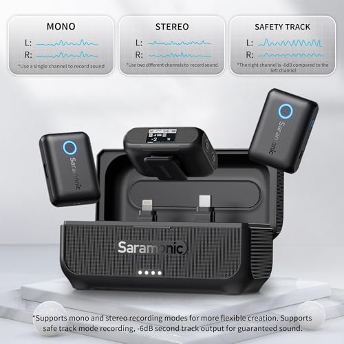 Saramonic Blink500 B2+ Wireless Lavalier Microphone for iPhone/Android/Cameras, 492ft Range, 20h Battery Life with Noise Cancelling Compatibale for Interview Vlog Live Stream Podcast Video Recording - Image 3
