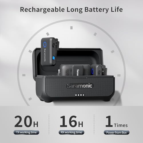 Saramonic Blink500 B2+ Wireless Lavalier Microphone for iPhone/Android/Cameras, 492ft Range, 20h Battery Life with Noise Cancelling Compatibale for Interview Vlog Live Stream Podcast Video Recording - Image 4