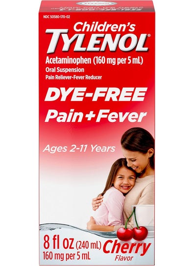 TYLENOL Tylenol Children's Pain + Fever Medicine with Acetaminophen, Dye-Free Cherry, 8 fl. oz 