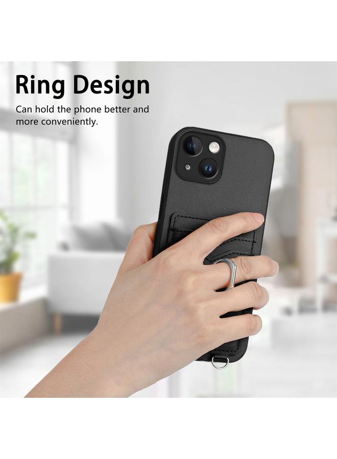 اس-توب جراب لهاتف iPhone 13 R20، جراب هاتف مزود بحلقة حبل وحامل بطاقات - Image 2