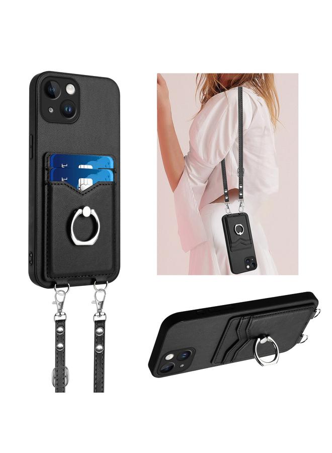 اس-توب جراب لهاتف iPhone 13 R20، جراب هاتف مزود بحلقة حبل وحامل بطاقات - Image 1