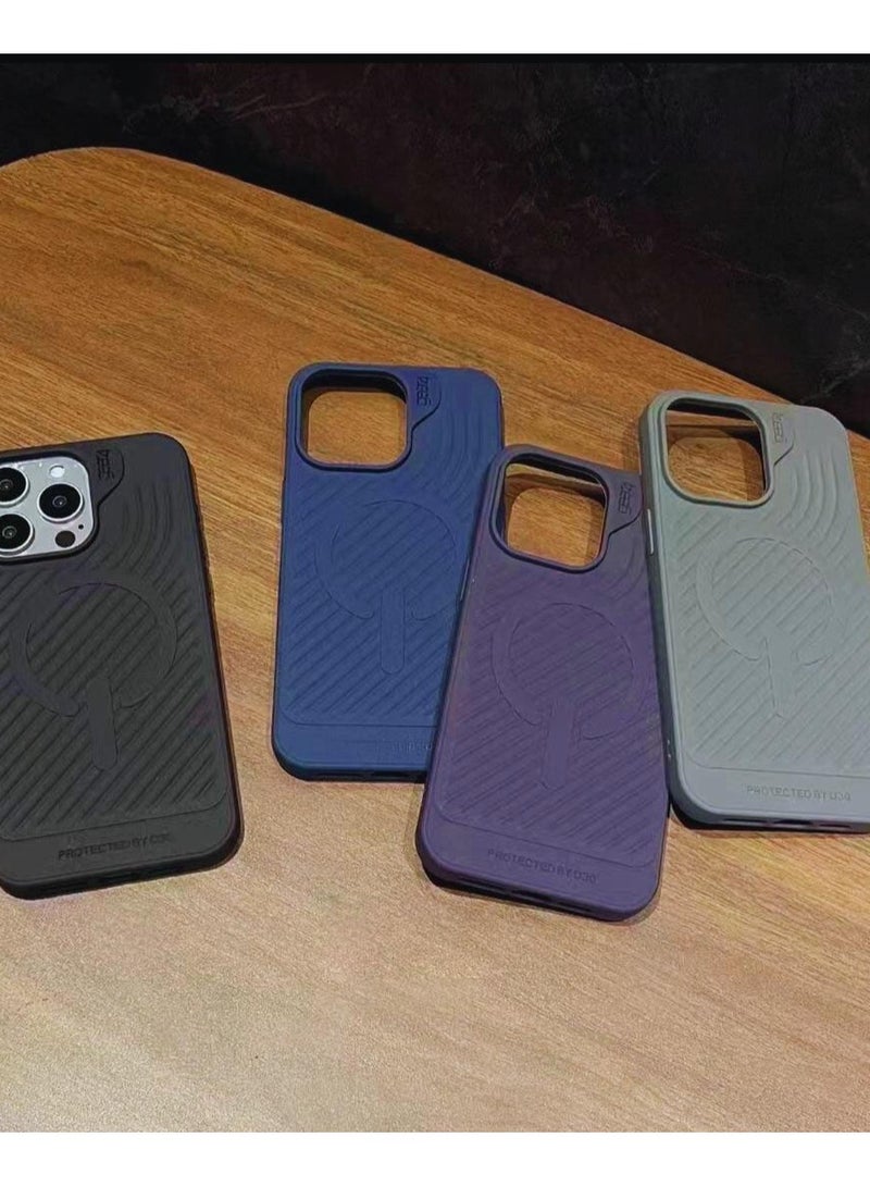 Yezler Premium Rubber Case for iPhone 12 Pro – MagSafe Compatible, Shockproof, Soft Silicone Interior, Anti-Slip Grip, Slim & Stylish Purple Mobile Cover - Image 4