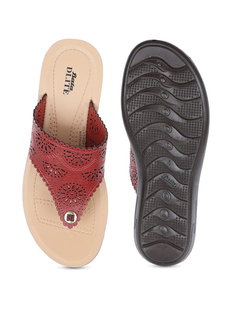 Bata Bari E Women's Red Flip Flops - 6 UK (5715216) - Image 4