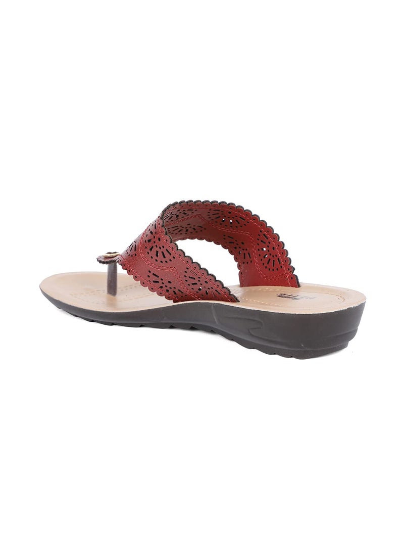 Bata Bari E Women's Red Flip Flops - 6 UK (5715216) - Image 2