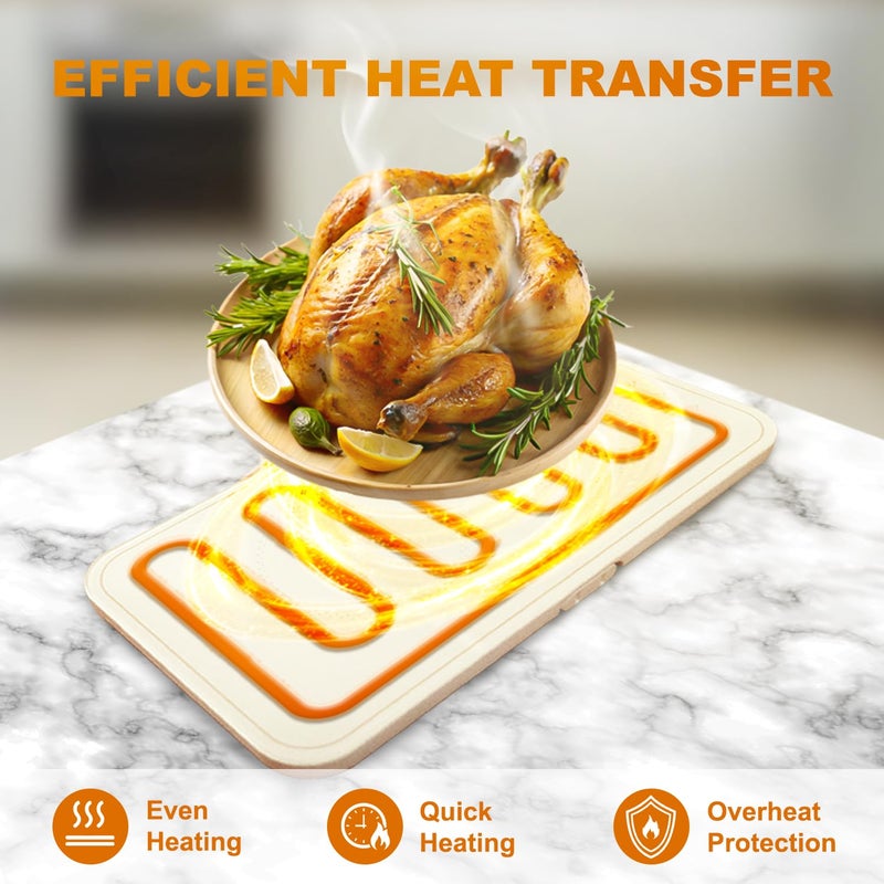 LEBURRY Electric Warming Tray - Portable Warming Plate with Timer, Heating and Child Locks Control Feature - Electric Heating Pad for Party, Buffet, Picnic - Food Warmer Tray for Camping,Travel - Image 5