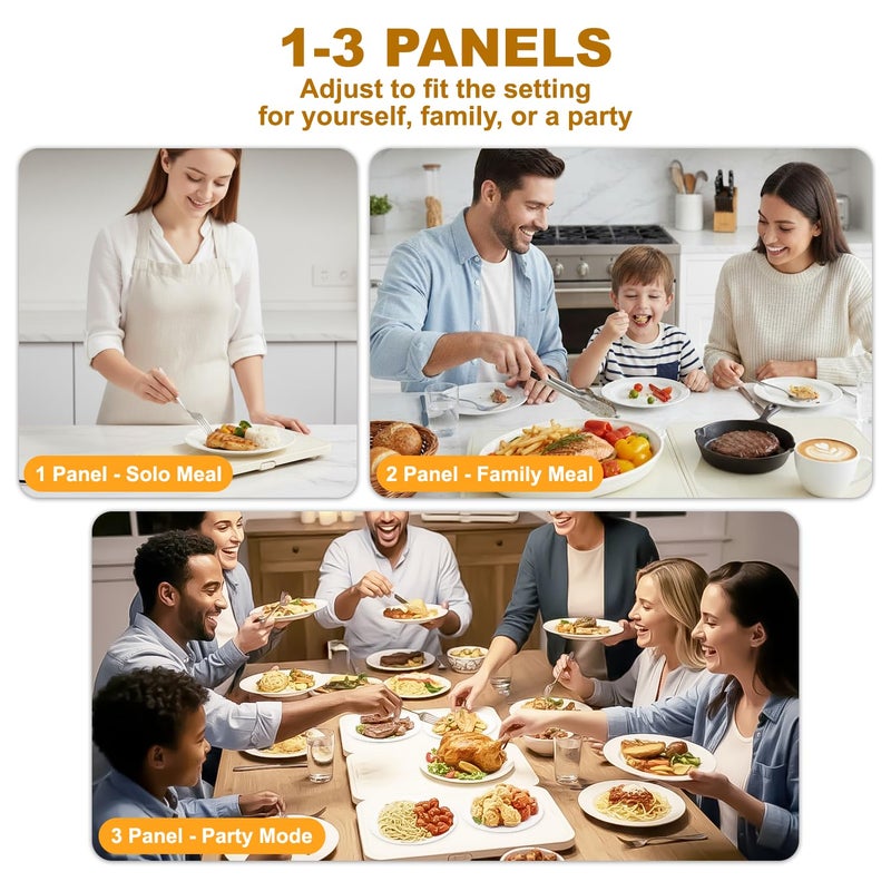 LEBURRY Electric Warming Tray - Portable Warming Plate with Timer, Heating and Child Locks Control Feature - Electric Heating Pad for Party, Buffet, Picnic - Food Warmer Tray for Camping,Travel - Image 2