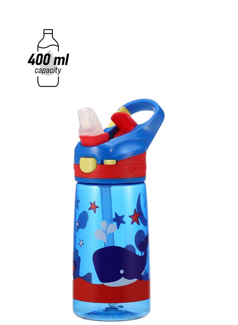 NIBEMINENT Sports Leak-Proof Water Bottle Blue/Red 400ml