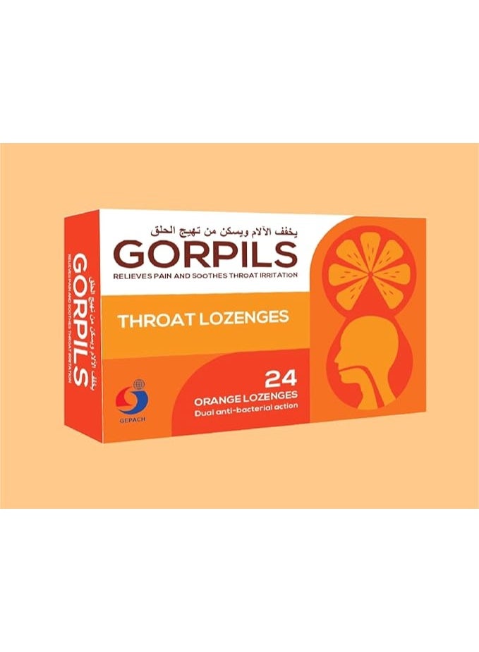 Gorpils Orange Throat Lozenges 24s