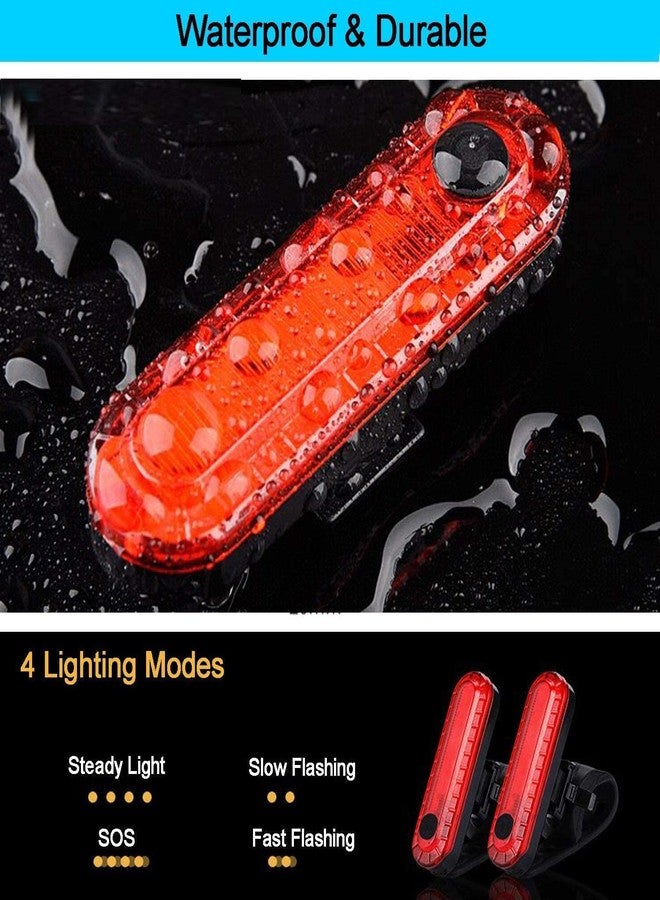 Touchcart USB Rechargeable LED Bike Rear Light 2 Pack, Ultra Bright Red Bicycle Tail Light, Waterproof Safety Warning Strobe with 4 Modes, Easy Install Back Light for Road Bike, Helmet & Scooter - Image 3