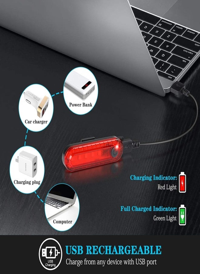 Touchcart USB Rechargeable LED Bike Rear Light 2 Pack, Ultra Bright Red Bicycle Tail Light, Waterproof Safety Warning Strobe with 4 Modes, Easy Install Back Light for Road Bike, Helmet & Scooter - Image 4