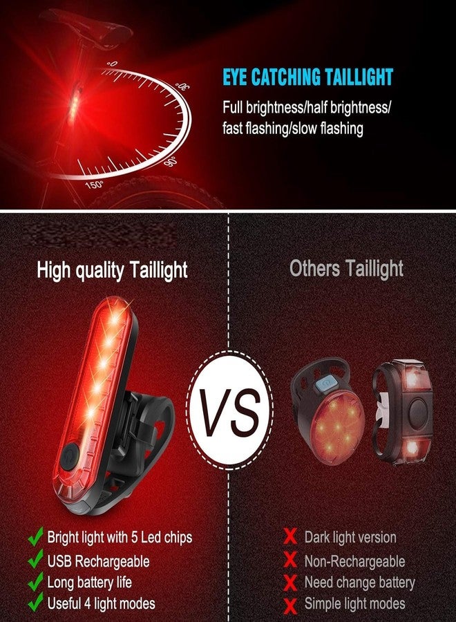 Touchcart USB Rechargeable LED Bike Rear Light 2 Pack, Ultra Bright Red Bicycle Tail Light, Waterproof Safety Warning Strobe with 4 Modes, Easy Install Back Light for Road Bike, Helmet & Scooter - Image 2