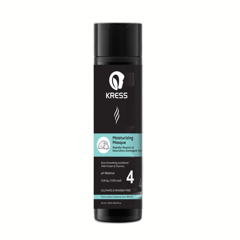 Kress Nanoplastia Smoothening Masque Set  300ml Premium Hair Treatment for Men  Women  Frizz Control Keratin Repair Heat Protection  Salon Smooth Hair at Home - Image 1