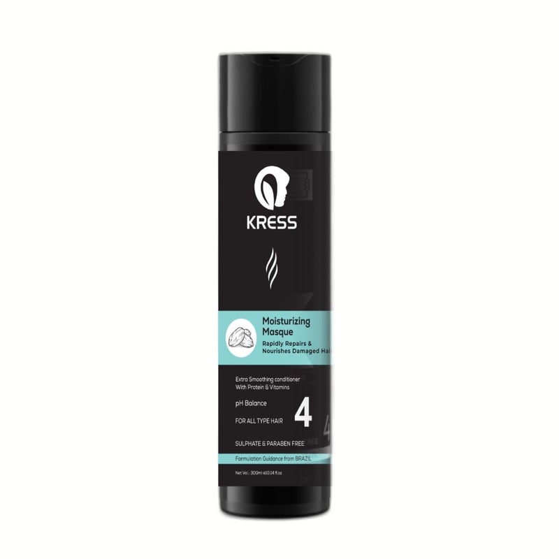 Kress Nanoplastia Smoothening Masque Set  300ml Premium Hair Treatment for Men  Women  Frizz Control Keratin Repair Heat Protection  Salon Smooth Hair at Home - Image 3