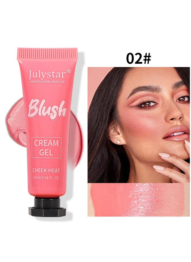 Julystar Blush Cream Gel, Soft Cream Blush Makeup with Cushion Applicator for cheeks, Natural Glossy, Improve Complexion, Long-Wearing, Blush Makeup for Face, Eyes and Lips  - Image 1