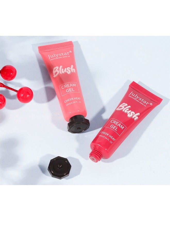 Julystar Blush Cream Gel, Soft Cream Blush Makeup with Cushion Applicator for cheeks, Natural Glossy, Improve Complexion, Long-Wearing, Blush Makeup for Face, Eyes and Lips  - Image 5