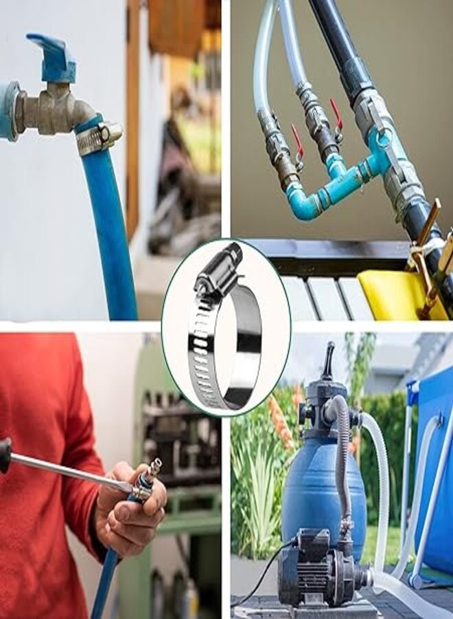 OURU 40PCS 1/4"-7/16" (6-12mm)Hose Clamp304 Stainless Steel Hose Clamp for Water Pipe,Automotive,Mechanical,Applications,Fuel Line - Image 3