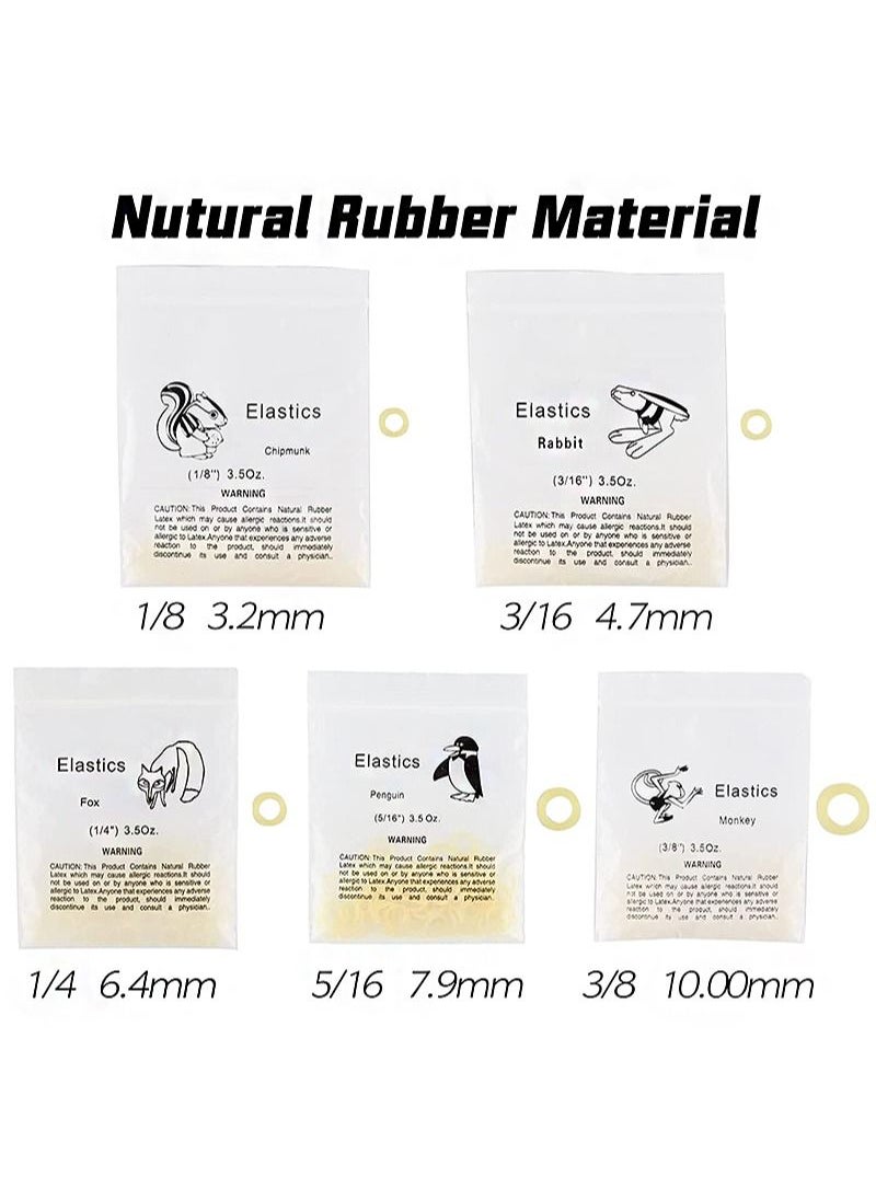 HaLunhi - 500 pcs Orthodontic Elastic Bungee Bands, 3.5 oz Heavy Duty Dental Rubber Leashes, Free Braces Elastic Pads (5/16 Inch, 7.9mm) - Image 1