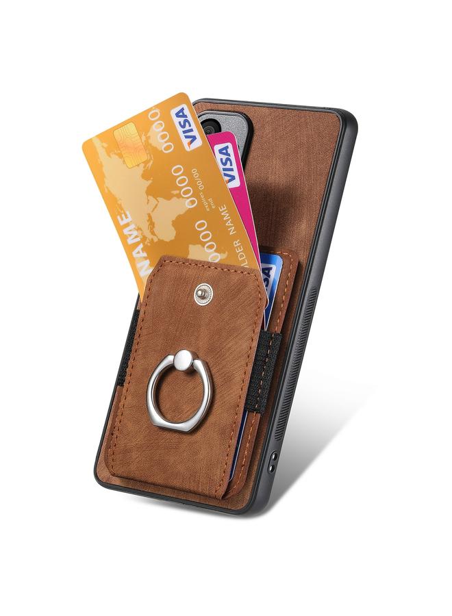 S-TOP Case For Samsung Galaxy Note20 Retro Skin-feel Ring Card Wallet Phone Case - Image 3