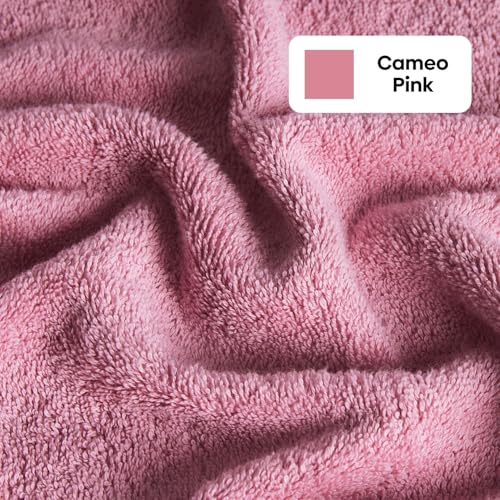 haus & kinder Bath Towel Pack of 2, Ultra Absorbent Bathing Towels, 100% Cotton Towels for Men, Women | 500 GSM, 70x140cm, Pink & Blue - Image 4