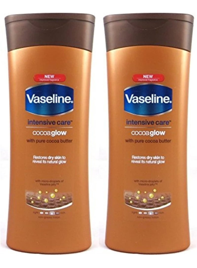 فازلين لوشن فازلين للعناية المركزة بخلاصة الكاكاو، 400 مل (عبوة من قطعتين)