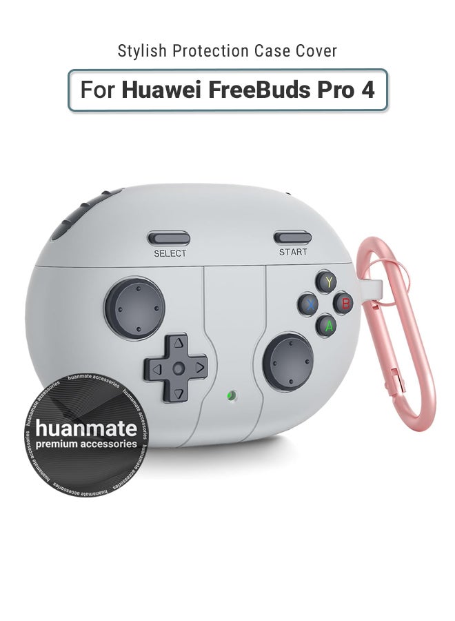 huanmate Huawei FreeBuds Pro 4 Premium Protection Case Cover - Light Grey - Lightweight, Stylish Design, Accurate Cut-outs - Easy to Install & Remove - Durable Shield for Your Huawei FreeBuds Pro 4 - Image 1